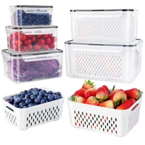 household transparent plastic food storage box including drain basket 3 set