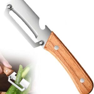 Premium Vegetable Peeler with Wooden Handle and Bottle Opener(2 Pcs)