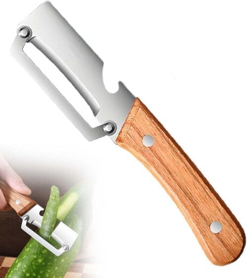 Premium Vegetable Peeler with Wooden Handle and Bottle Opener(2 Pcs)
