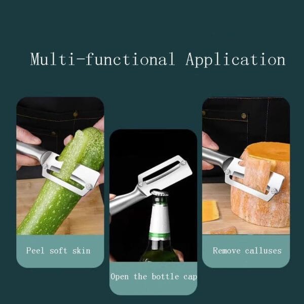 Premium Vegetable Peeler with Wooden Handle and Bottle Opener(2 Pcs)