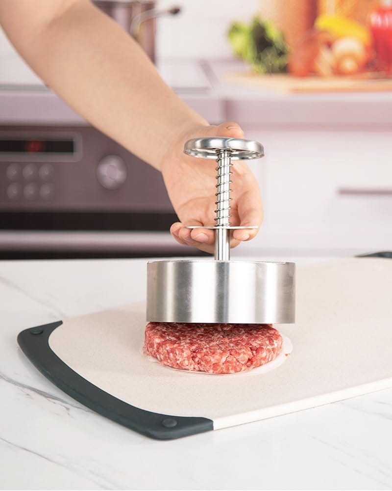 stainless steel burger press 4.5" hamburger patty maker
