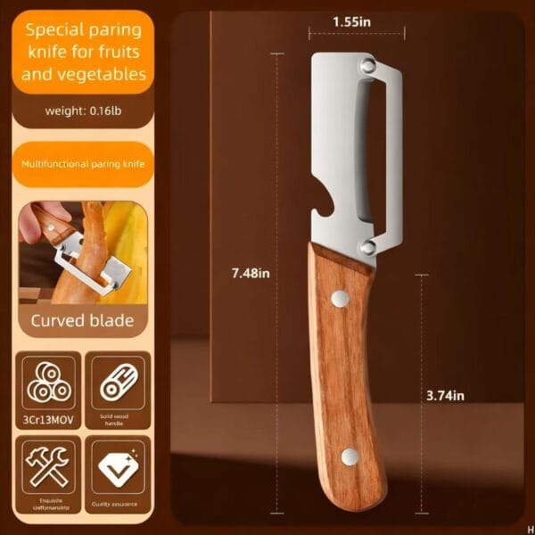 Premium Vegetable Peeler with Wooden Handle and Bottle Opener(2 Pcs)