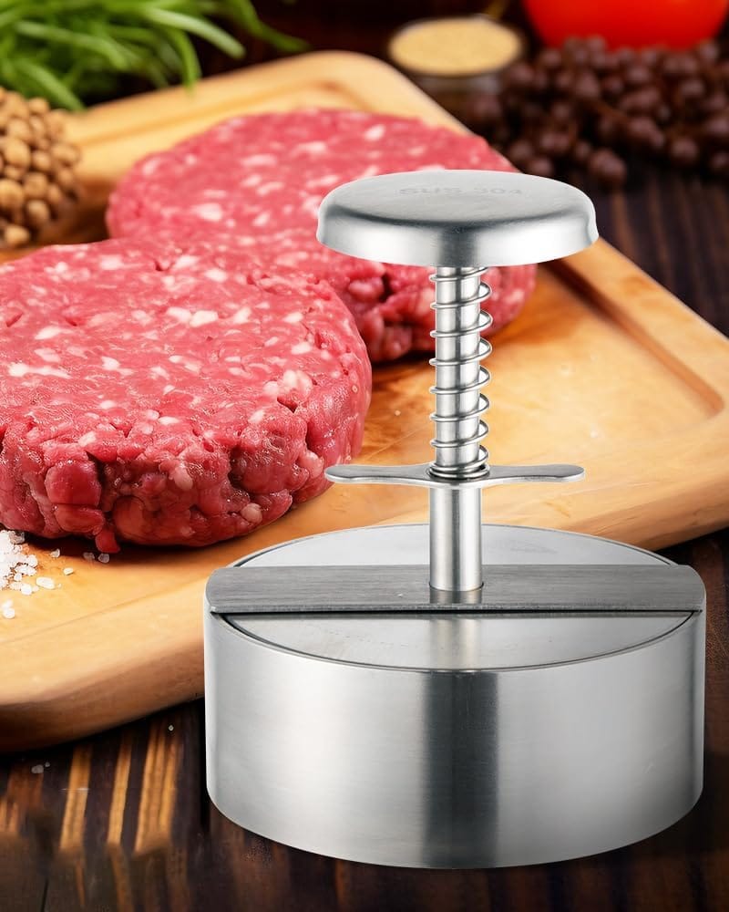 stainless steel burger press 4.5" hamburger patty maker