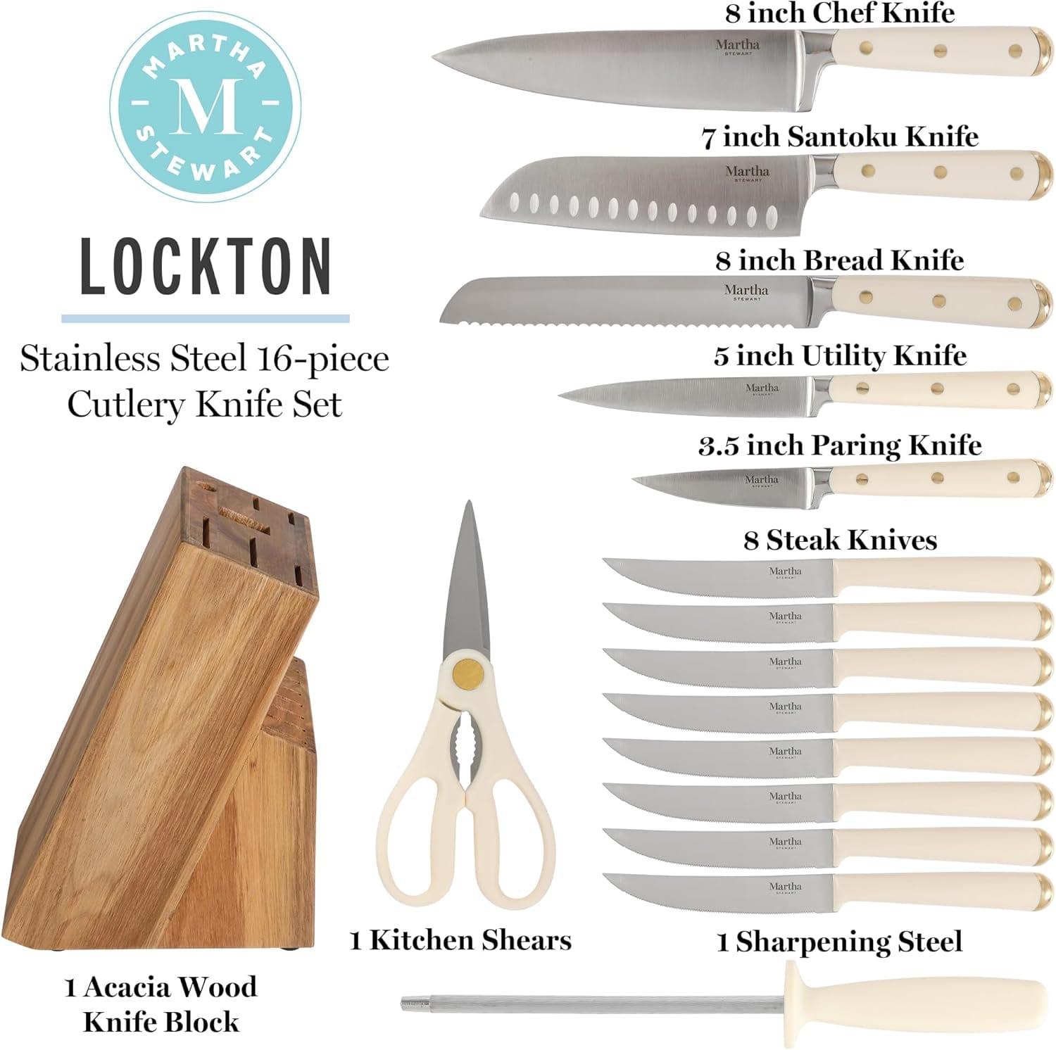 knife block set 16 piece