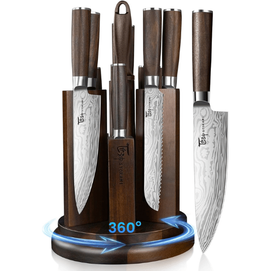 1 14-Piece Kitchen Knife Set with Magnetic Block Free Shipping