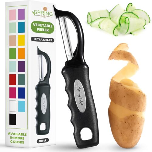71THy2BWxZL._AC_SL1500_ Spring Chef Swivel Vegetable Peeler For Kitchen w/Soft Grip Handle Black -Free Shipping