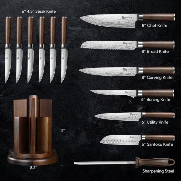 81279kN1BQL._AC_SL1500_ 14-Piece Kitchen Knife Set with Magnetic Block Free Shipping